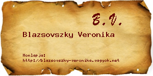 Blazsovszky Veronika névjegykártya